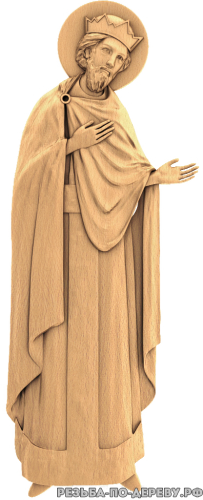Резная икона Святой Давид из дерева